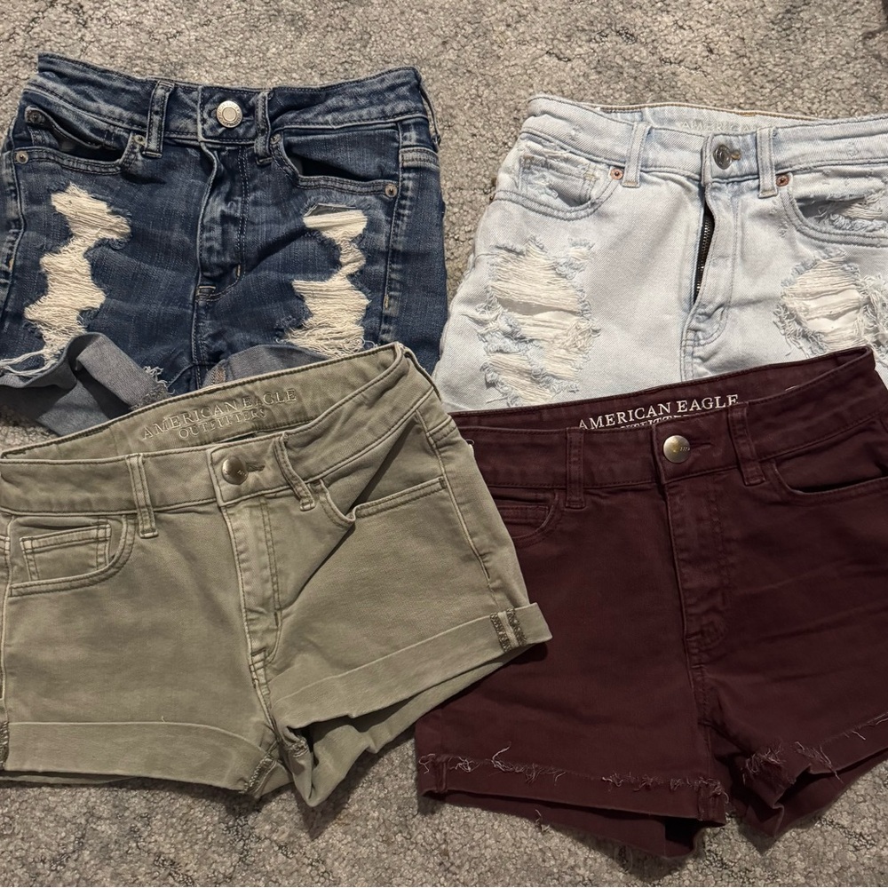 American Eagle Outfitters Jean Shorts - Blue, Light Blue, Olive, Burgundy